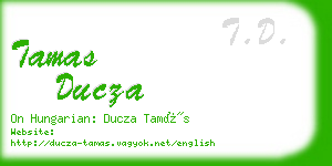 tamas ducza business card
